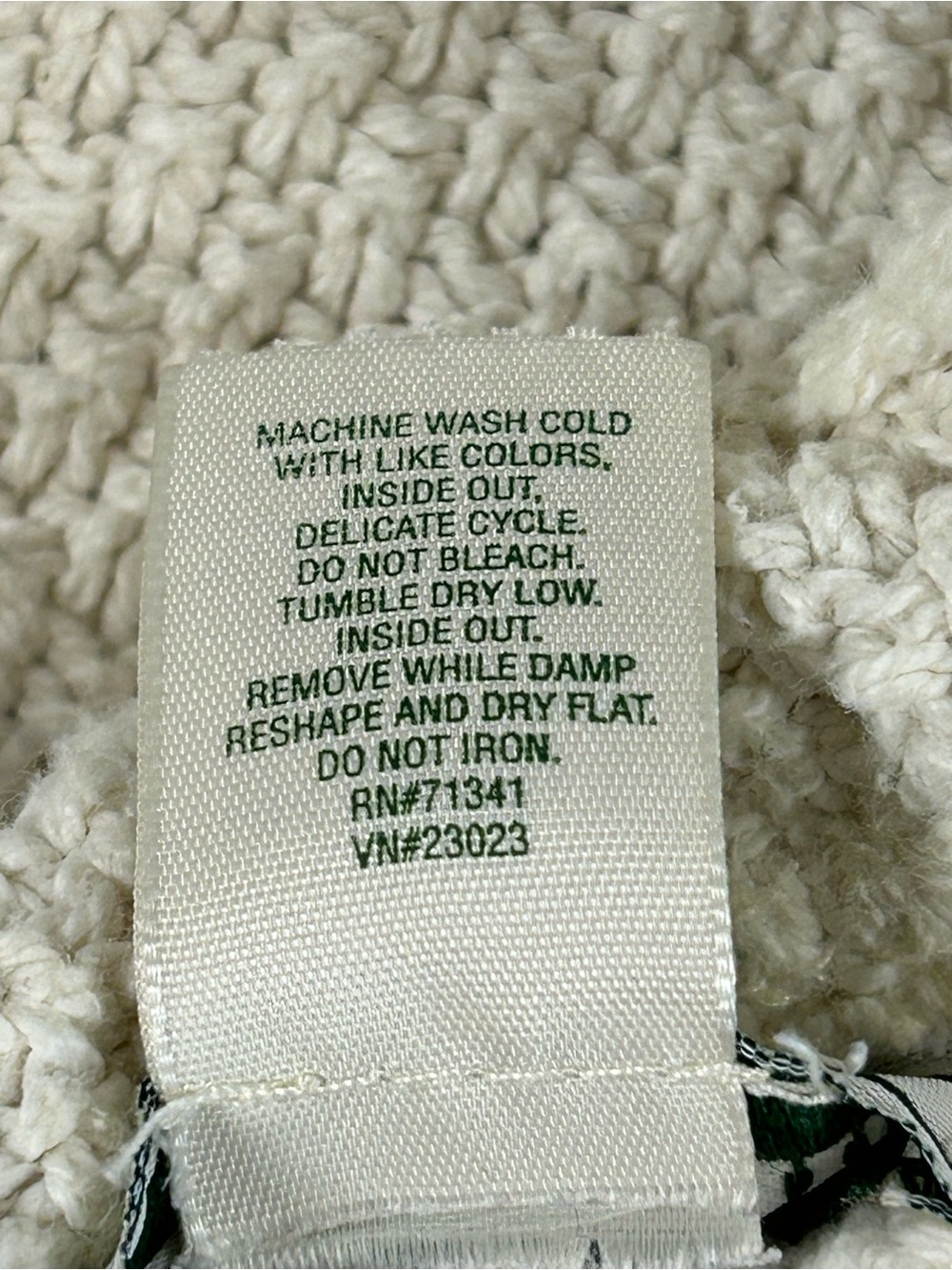 L.L. Bean Cream Chunky Knit Button-Front Cardigan - Picture 5 of 7